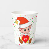 Gobelets En Papier Coupes en papier Elf & Confetti de Noël mignonnes (Verso)