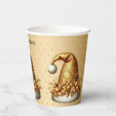 Gobelets En Papier Coupes en papier Gold Santa Hat (Verso)