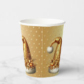 Gobelets En Papier Coupes en papier Gold Santa Hat (Droite)