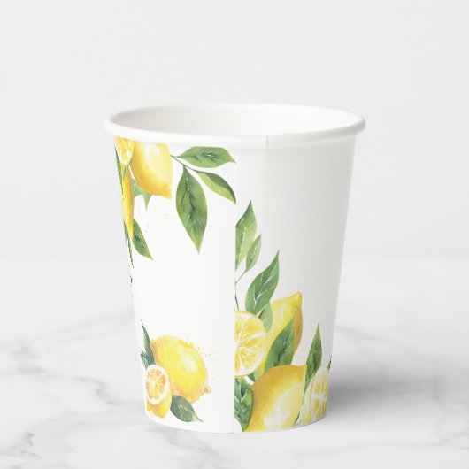 Gobelets En Papier Coupes en papier Mariage citron Aquarelle (Droite)