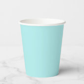 Gobelets En Papier Coupes en papier Monogramme noir Turquoise Aqua (Verso)