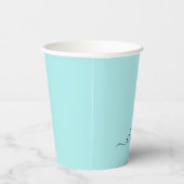 Gobelets En Papier Coupes en papier Monogramme noir Turquoise Aqua (Droite)