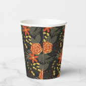 Gobelets En Papier Coupes en papier motif à fleurs orange et jaune (Droite)