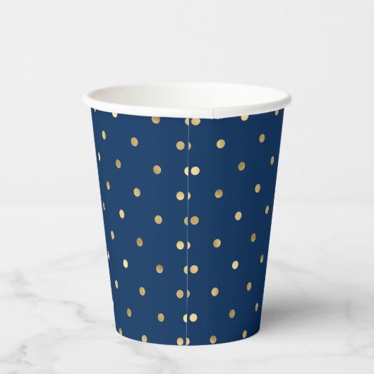 Gobelets En Papier Coupes en papier Motif Golden Polka Dot (Droite)
