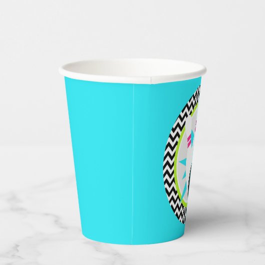 Gobelets En Papier Coupes en papier Neon Blue Bowling (Droite)