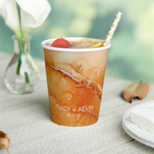 Gobelets En Papier Coupes en papier orange de marque Party