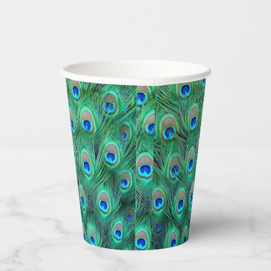 Gobelets En Papier Coupes en papier Peacock Feather (Droite)
