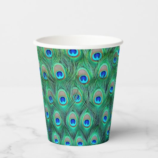 Gobelets En Papier Coupes en papier Peacock Feather (Recto)
