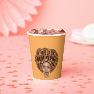 Gobelets En Papier Coupes en papier pour femme afro-américaine