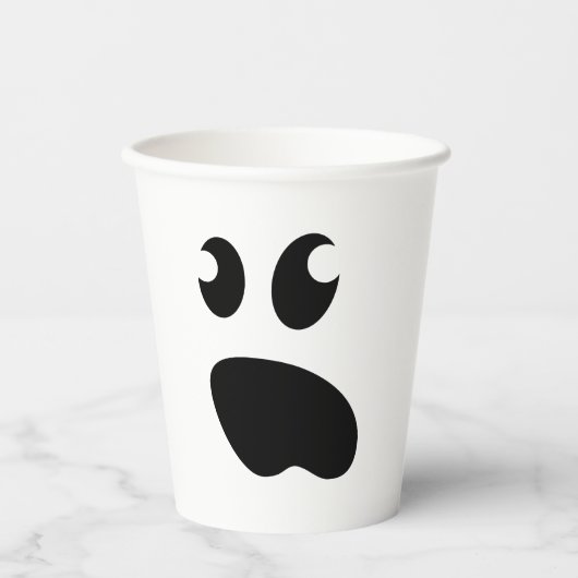 Gobelets En Papier Coupes en papier pour Halloween fantômes (Recto)