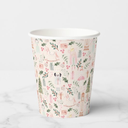 Gobelets En Papier Coupes en papier pour vacances Nutcracker aquarell (Verso)