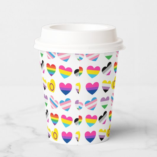 Gobelets En Papier Coupes en papier Pride Hearts (Droite)