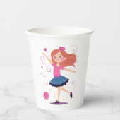 Gobelets En Papier Coupes en papier Princesse Ballerina pour filles (Recto)