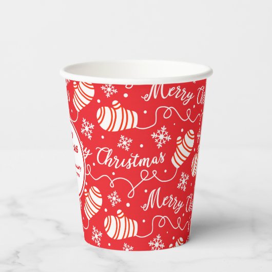 Gobelets En Papier Coupes en papier Red Joyeux Noël Mittens (Verso)