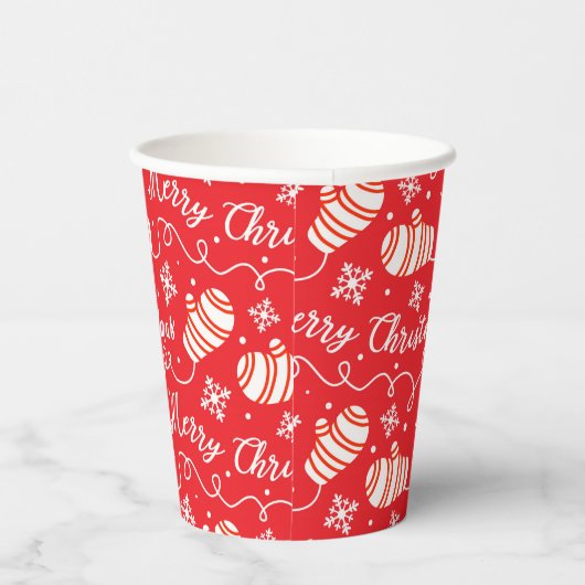 Gobelets En Papier Coupes en papier Red Joyeux Noël Mittens (Droite)