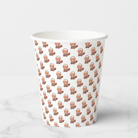 Gobelets En Papier Coupes en papier Red Panda Gamer (Verso)