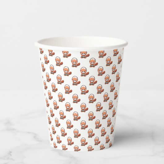 Gobelets En Papier Coupes en papier Red Panda Gamer (Recto)