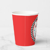 Gobelets En Papier Coupes en papier Red Retro Chevron Bowling (Droite)