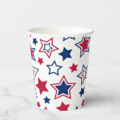 Gobelets En Papier Coupes en papier Red White & Blue Stars (Verso)