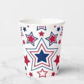 Gobelets En Papier Coupes en papier Red White & Blue Stars (Gauche)