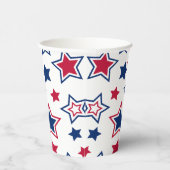 Gobelets En Papier Coupes en papier Red White & Blue Stars (Droite)