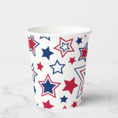 Gobelets En Papier Coupes en papier Red White & Blue Stars (Recto)