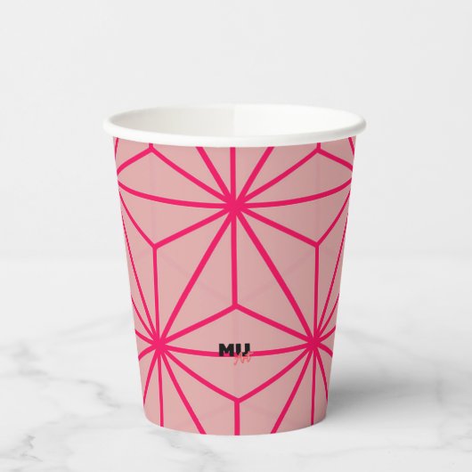 Gobelets En Papier Coupes en papier rose à motif japonais (Gauche)