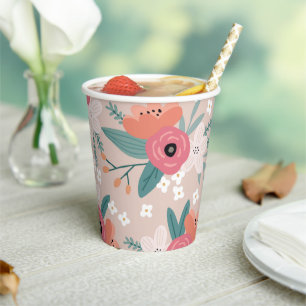Gobelets En Papier Coupes en papier Rose de chou rose