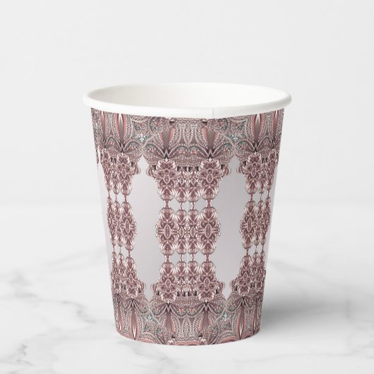 Gobelets En Papier Coupes en papier rose ornemental (Droite)