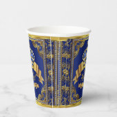 Gobelets En Papier Coupes en papier Royal Blue Gold Prince Baby showe (Droite)