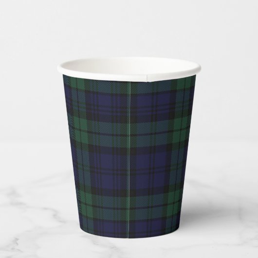 Gobelets En Papier Coupes en papier tartan noir (Droite)