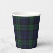 Gobelets En Papier Coupes en papier tartan noir (Recto)