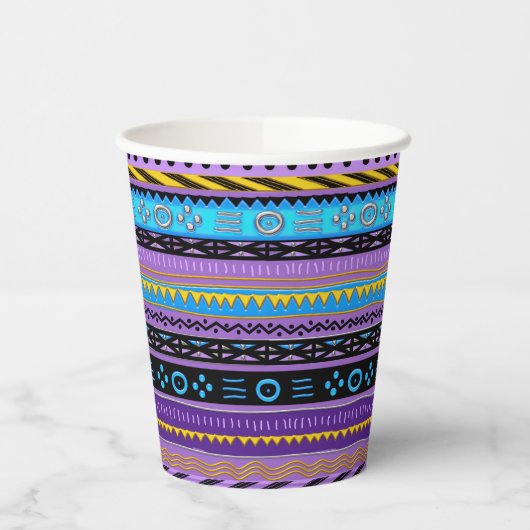 Gobelets En Papier Coupes en papier Tropical Tribal Design (Gauche)