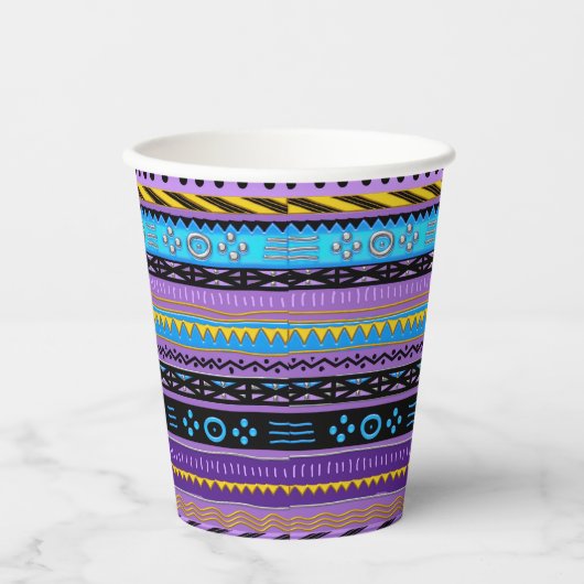 Gobelets En Papier Coupes en papier Tropical Tribal Design (Recto)