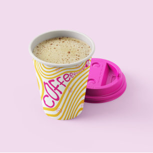 Gobelets En Papier Coupes en papier vibré rose café