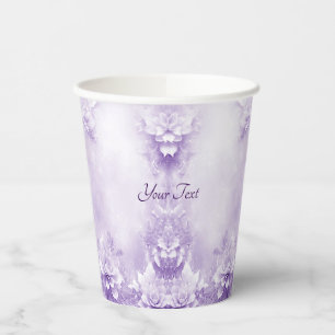 Gobelets En Papier Coupes en papier violet blanc Fleurs