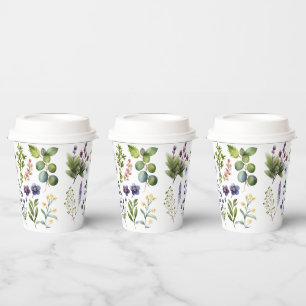 Gobelets En Papier Coupes fleurs sauvages en papier
