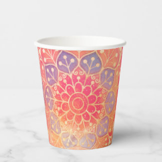Gobelets En Papier Coupes Mandala en papier