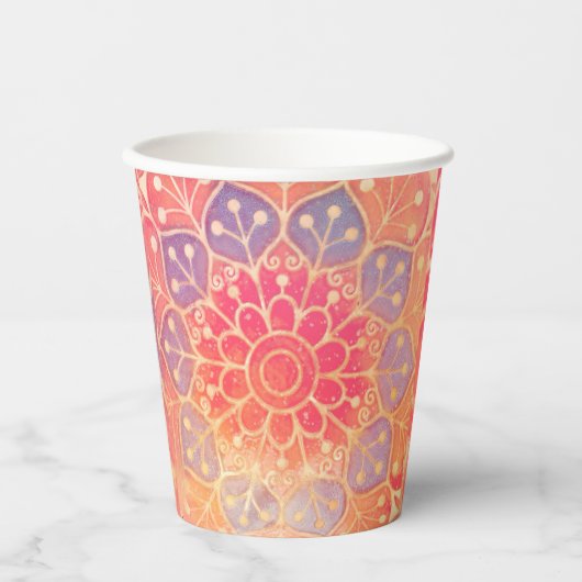 Gobelets En Papier Coupes Mandala en papier (Recto)
