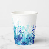 Gobelets En Papier Coupes mariages d'aquarelle en pelouse bleue (Gauche)