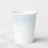 Gobelets En Papier Coupes Papier Ciel bleu et Gold Stars (Verso)