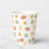 Gobelets En Papier Coupes papier Citrouille et Feuille Motif (Verso)