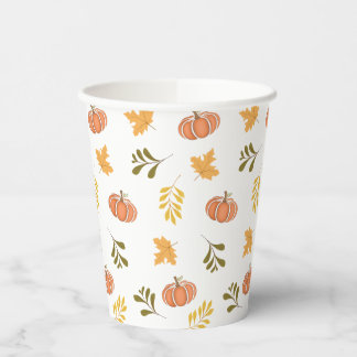 Gobelets En Papier Coupes papier Citrouille et Feuille Motif