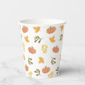 Gobelets En Papier Coupes papier Citrouille et Feuille Motif (Recto)