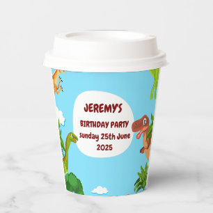Gobelets En Papier Coupes papier Dino Anniversaire