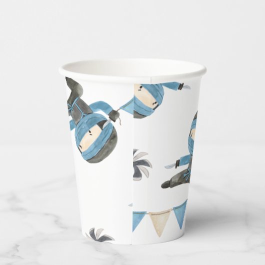 Gobelets En Papier Coupes Papier Ninja Bleu (Droite)