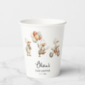 Gobelets En Papier Coupes personnalisées en Baby shower d'oie soyeux (Verso)