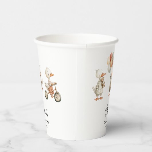 Gobelets En Papier Coupes personnalisées en Baby shower d'oie soyeux (Droite)