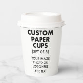 Gobelets En Papier Coupes personnalisées en papier [8] avec couvercle (Recto)
