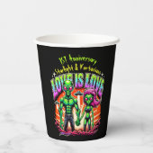 Gobelets En Papier Couple Alien dans l'amour cosmique (Verso)